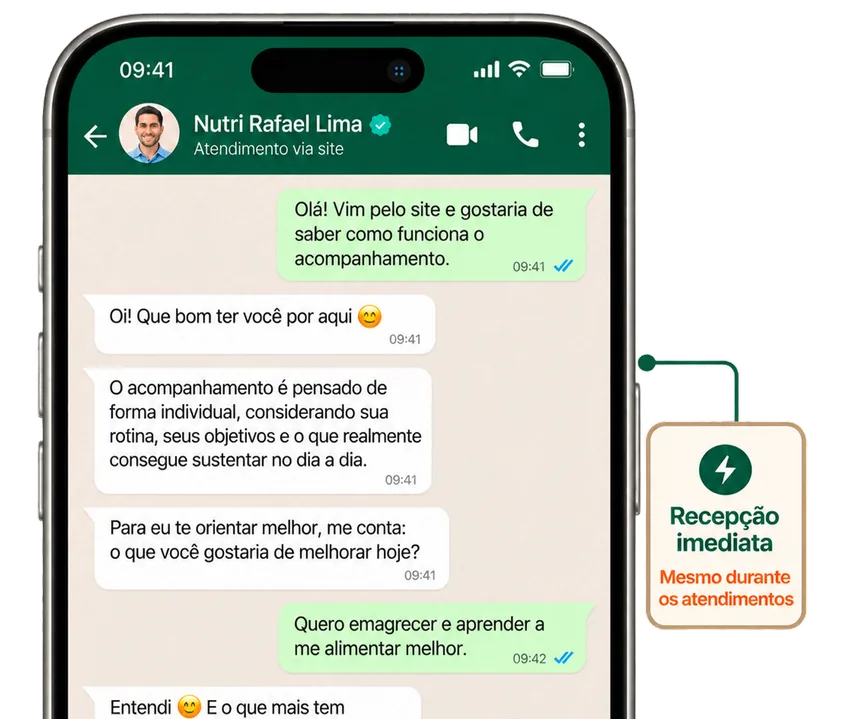 Lead chegando pelo site e sendo atendido por um Funcionário Digital no WhatsApp
